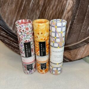 Beekman 1802 Lip Balm Set of 3 • Goat Milk • Moisturizing • Beekman skincare